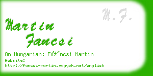 martin fancsi business card